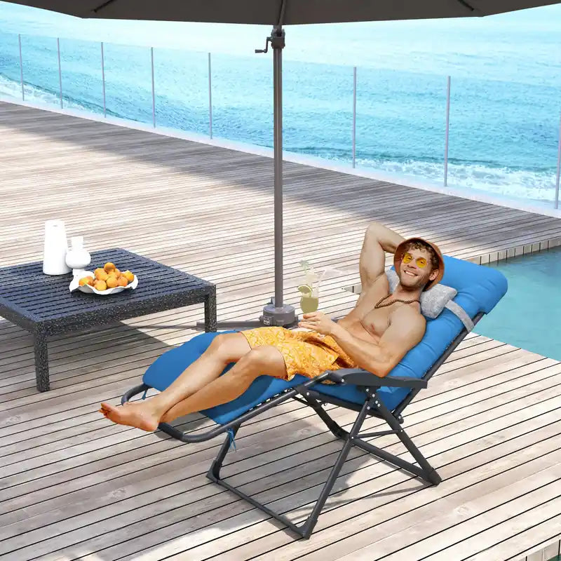 Outsunny Padded Zero Gravity Chair, Folding Recliner Chair
