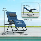 Fauteuil inclinable zéro gravité rembourré et pliable
