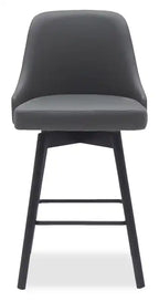 Tabouret de comptoir Nash avec assise pivotante et revêtement en similicuir, hauteur 26,5 po, bois et métal