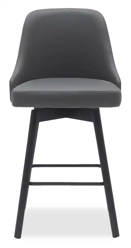 Tabouret de comptoir Nash avec assise pivotante et revêtement en similicuir, hauteur 26,5 po, bois et métal