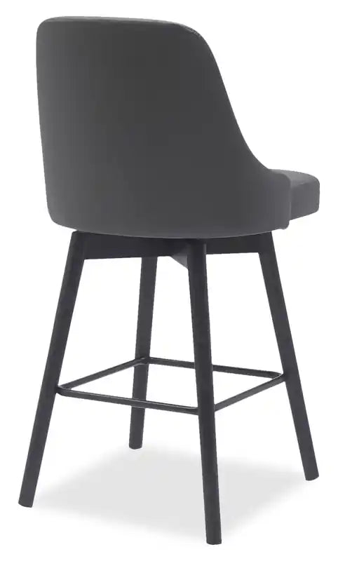 Tabouret de comptoir Nash avec assise pivotante et revêtement en similicuir, hauteur 26,5 po, bois et métal