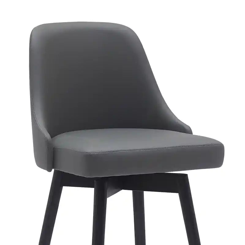 Tabouret de comptoir Nash avec assise pivotante et revêtement en similicuir, hauteur 26,5 po, bois et métal