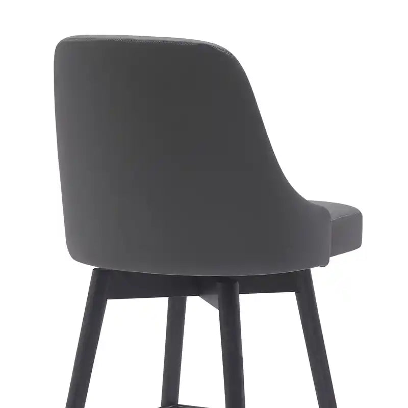 Tabouret de comptoir Nash avec assise pivotante et revêtement en similicuir, hauteur 26,5 po, bois et métal