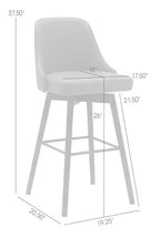 Tabouret de comptoir Nash avec assise pivotante et revêtement en similicuir, hauteur 26,5 po, bois et métal