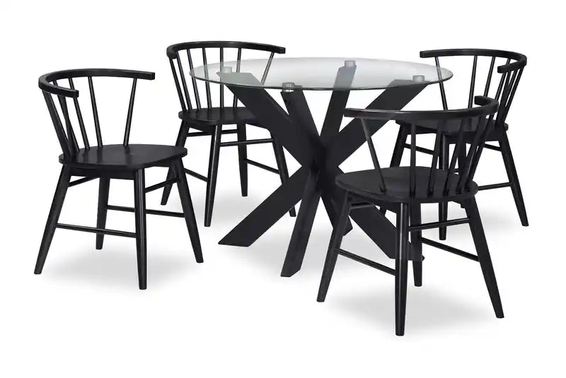 Chaise de salle à manger Remi à dossier incurvé et barreaux