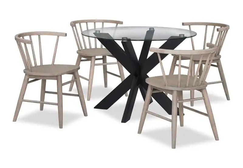 Chaise de salle à manger Remi à dossier incurvé et barreaux