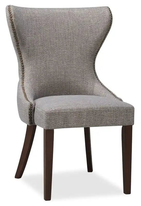 Chaise de salle à manger à dossier cabriolet avec tissu aspect lin