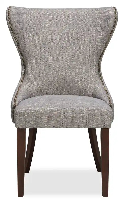 Chaise de salle à manger à dossier cabriolet avec tissu aspect lin