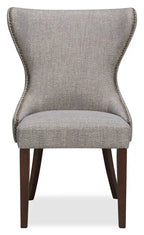 Chaise de salle à manger à dossier cabriolet avec tissu aspect lin