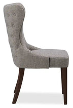 Chaise de salle à manger à dossier cabriolet avec tissu aspect lin