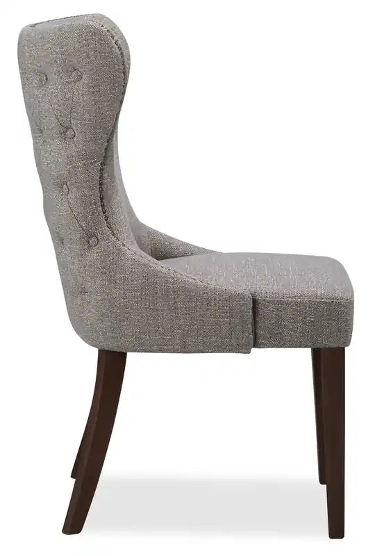 Chaise de salle à manger à dossier cabriolet avec tissu aspect lin