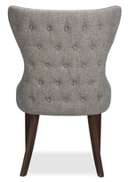 Chaise de salle à manger à dossier cabriolet avec tissu aspect lin