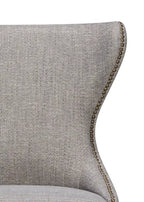 Chaise de salle à manger à dossier cabriolet avec tissu aspect lin