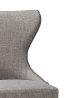 Chaise de salle à manger à dossier cabriolet avec tissu aspect lin