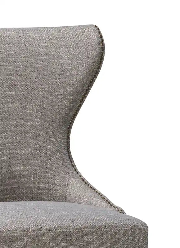 Chaise de salle à manger à dossier cabriolet avec tissu aspect lin