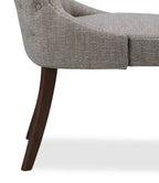 Chaise de salle à manger à dossier cabriolet avec tissu aspect lin