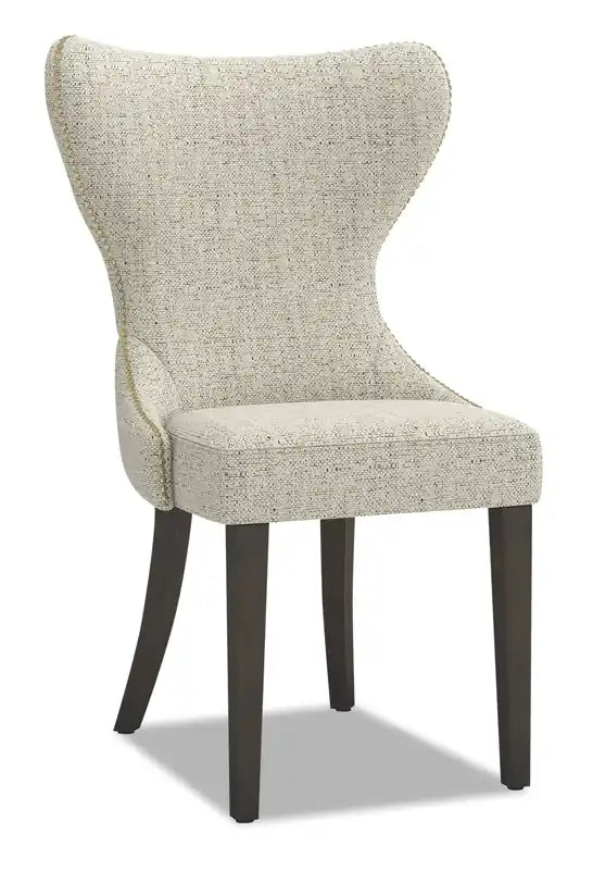 Shea Wing-Back Dining Chair with Linen-Look Fabric