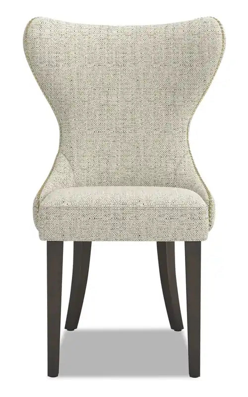 Chaise de salle à manger à dossier cabriolet avec tissu aspect lin
