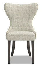 Chaise de salle à manger à dossier cabriolet avec tissu aspect lin