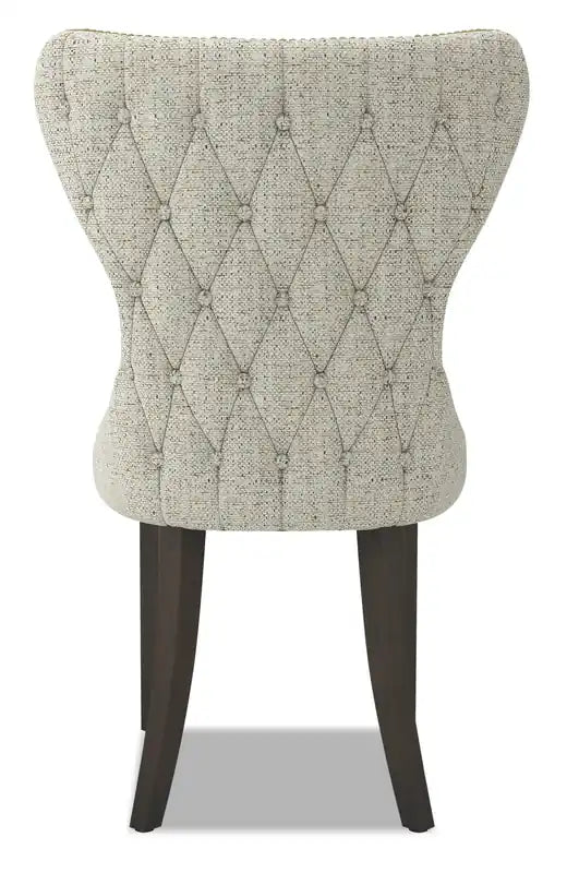 Chaise de salle à manger à dossier cabriolet avec tissu aspect lin