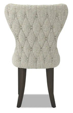 Chaise de salle à manger à dossier cabriolet avec tissu aspect lin