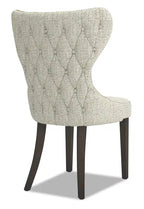 Chaise de salle à manger à dossier cabriolet avec tissu aspect lin