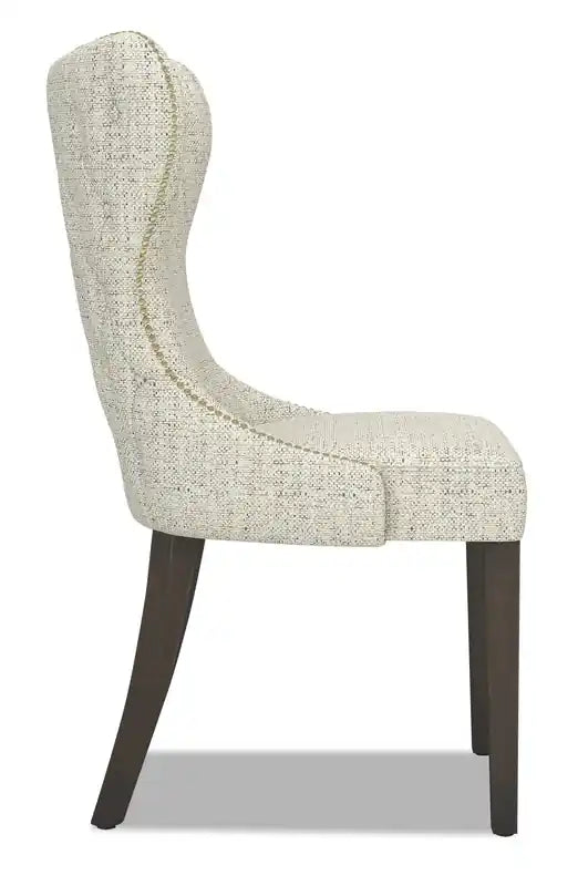 Chaise de salle à manger à dossier cabriolet avec tissu aspect lin