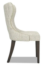 Chaise de salle à manger à dossier cabriolet avec tissu aspect lin
