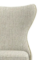 Chaise de salle à manger à dossier cabriolet avec tissu aspect lin