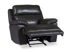 Fauteuil inclinable électrique en cuir véritable Sorrento 42 avec port USB - Gris anthracite