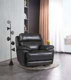 Fauteuil inclinable électrique en cuir véritable Sorrento 42 avec port USB - Gris anthracite