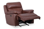 Fauteuil inclinable électrique en cuir véritable Sorrento 42 avec port USB - Gris anthracite