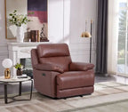 Fauteuil inclinable électrique en cuir véritable Sorrento 42 avec port USB - Gris anthracite
