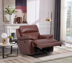 Fauteuil inclinable électrique en cuir véritable Sorrento 42 avec port USB - Gris anthracite